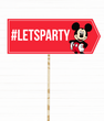 Табличка для фотосессии с Микки Маусом "LET'S PARTY" (03926)