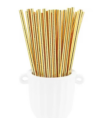 Паперові трубочки "Gold" (10 шт.) straws-50 фото