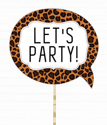Фотобутафорія - табличка для вечірки у стилі сафарі "Let's Party" (S375) S375 фото