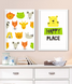 Набір із двох постерів для дитячої кімнати з тваринами "HAPPY PLACE" 2 розміри (01796) 01796 фото 1