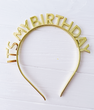 Обруч на день рождения It's My Birthday золотой пластик (090876)