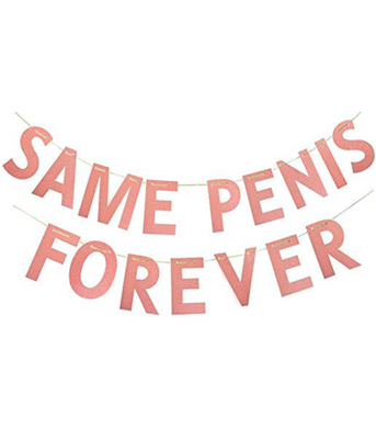 Гірлянда для дівич-вечора Same Penis Forever дзеркальна (рожеве золото) 01287 фото