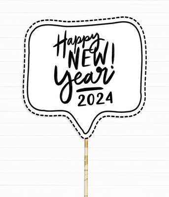 Табличка для новорічної фотосесії Happy New Year 2024 (40-70) 40-70 фото
