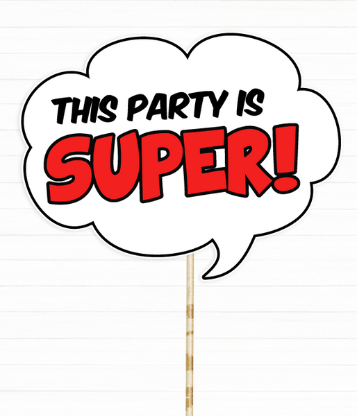 Табличка для фотосесії "This party is SUPER!" (027111) 027111 фото