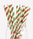 Бумажные трубочки "Green and red stripes" (10 шт.) straws-25 фото 1
