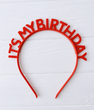 Обруч на день рождения It's My Birthday красный пластик (090872)