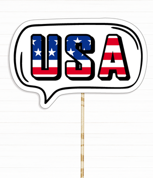 Фотобутафорія для американської вечірки - табличка "USA" (0313822) 0313822 фото
