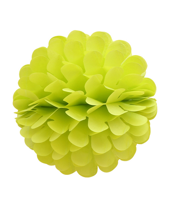 Бумажний шарик-помпон лайм 30 см. 020027 фото
