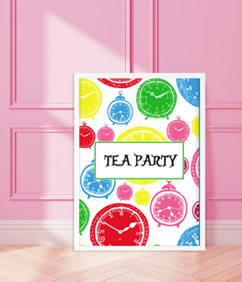 Постер для свята Аліса в країні чудес "TEA PARTY" 2 розміри (02390) 02390 фото