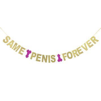 Гирлянда для девичника "Same Penis Forever" золотая HM070012 фото