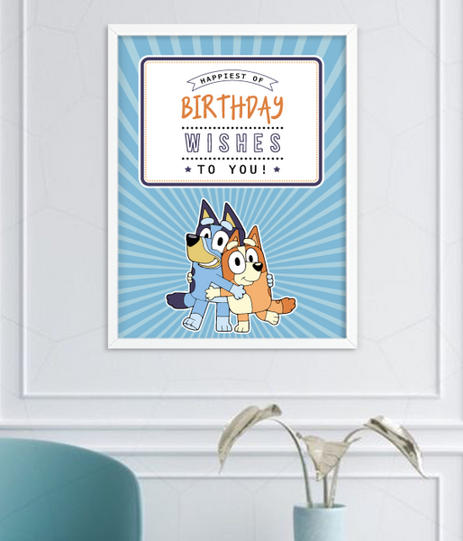 Постер для дитячого свята з Bluye "Best Birthday wishes" 2 розміри (BL1210) BL1210 (A3) фото