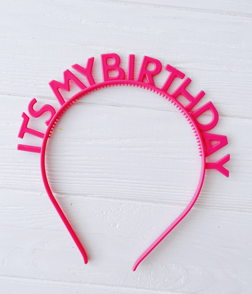 Обруч на день рождения It&#39;s My Birthday розовый пластик (090871) 090871 фото