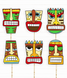 Набір фотобутафорії для гавайської вечірки "Tiki Masks" (6 шт.) 03469 фото 1