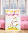 Постер для праздника с единорожкой "It's my party" 2 размера (03406)