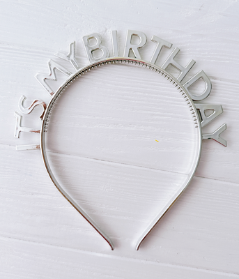 Обруч на день народження It's My Birthday срібний пластик (090875) 090875 фото