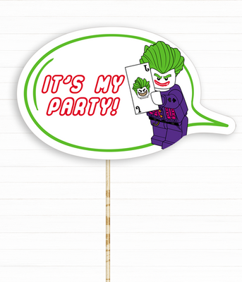 Табличка для фотосесії у стилі Лего Бетмен "It's my Party!" (L905) L905 фото