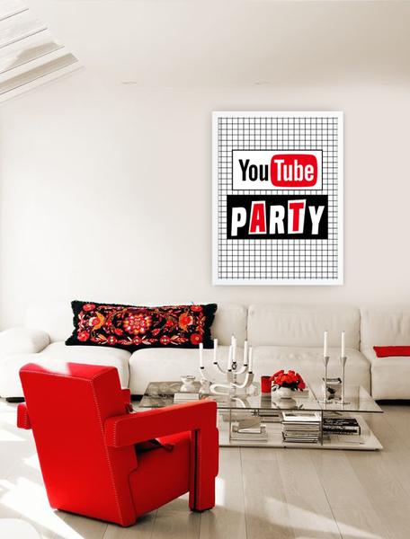 Постер "Youtube PARTY" 2 розміри без рамки (Y54) Y54 (А3) фото