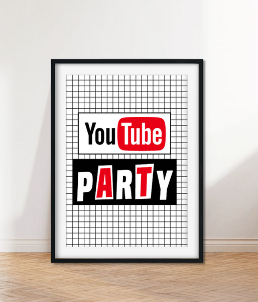 Постер "Youtube PARTY" 2 розміри без рамки (Y54) Y54 (А3) фото