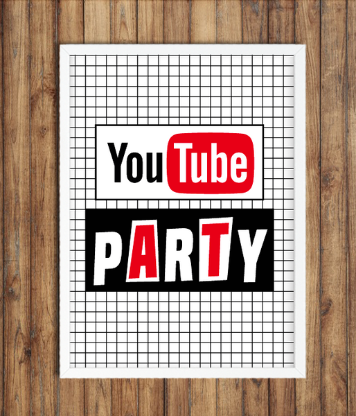 Постер "Youtube PARTY" 2 розміри без рамки (Y54) Y54 (А3) фото