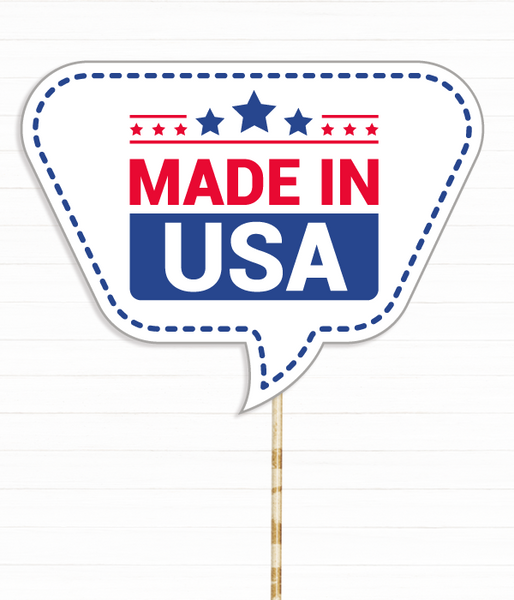 Фотобутафорія для американської вечірки - табличка "Made in USA" (40-16) 40-16 фото