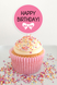 Топпери для капкейків "Happy Birthday" рожеві з бантиками 10 шт (03154) 03154 фото 2