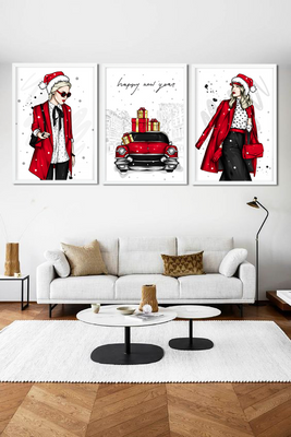 Новогодний декор - набор фешн постеров Happy new year А3 без рамок 3 шт (04216) 04216 фото
