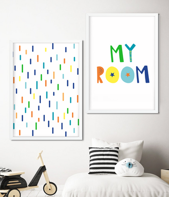 Набор из двух постеров для детской комнаты "MY ROOM" (2 размера) 01787-1 фото