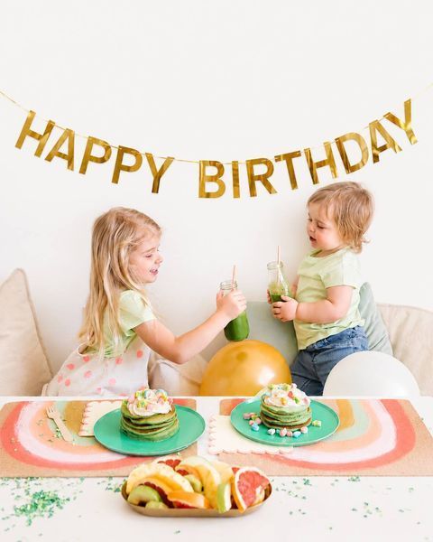 Бумажная гирлянда "Happy Birthday" золотая 40-149 фото