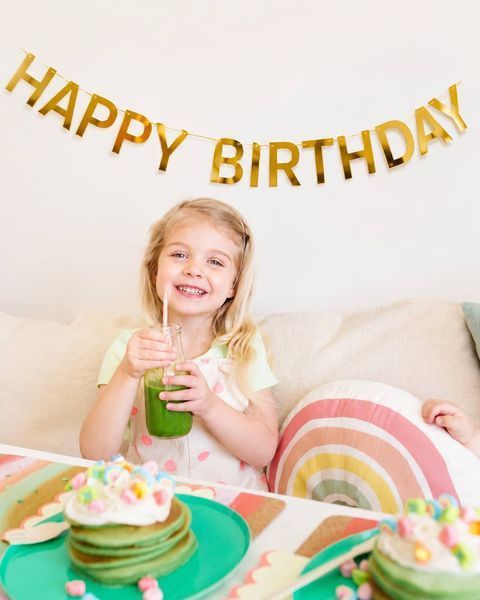 Бумажная гирлянда "Happy Birthday" золотая 40-149 фото