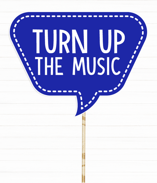 Табличка для фотосесії "TURN UP THE MUSIC" (03189) 03189 фото