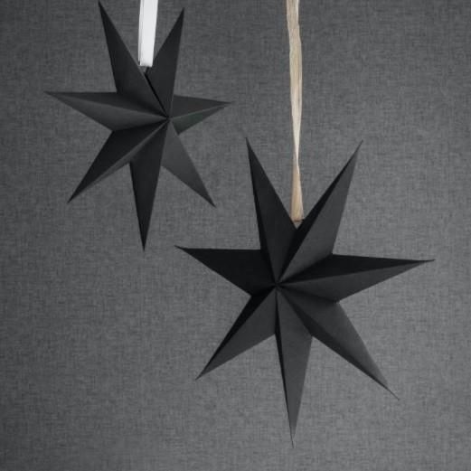 Картонная 3D звезда черная 1 шт. (45 см.) H073 фото