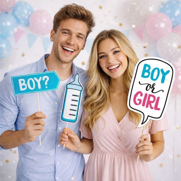 Набір фотобутафоріі для гендер паті "BOY OR GIRL" 11 шт (079011) 079011 фото