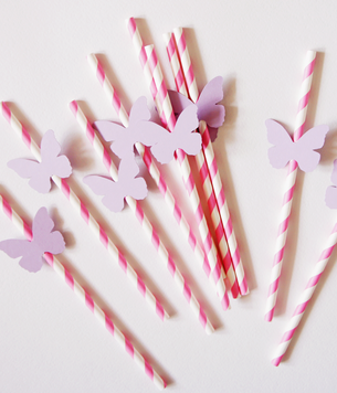 Бумажні трубочки з метеликами (10 шт.) straws-37 фото