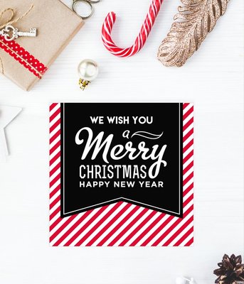 Новогодняя открытка "Merry Christmas & Happy New Year" (02745) 02745 фото
