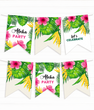 Бумажная гирлянда для гавайской вечеринки "Aloha Party" 12 флажков (03448)