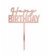 Топпер для торта "Happy birthday" розовое золото