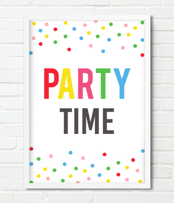 Постер для вечеринки "Party Time" 2 размера без рамки (02319) 02319 фото