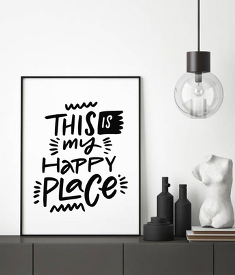 Декор для дому чи офісу - постер "This is my happy place" 2 розміри (M21079) M21079 фото
