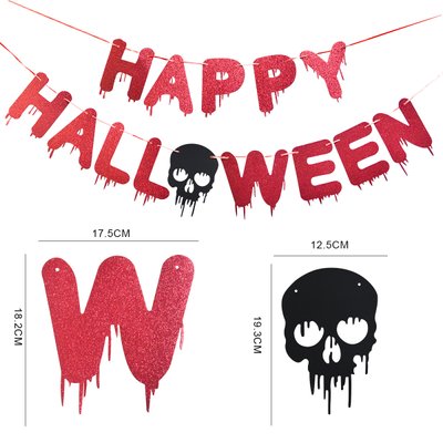 Блестящая гирлянда на Хэллоуин с имитацией потеков крови "Happy Halloween" (H6051) H6051 фото