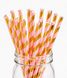 Паперові трубочки "Pink gold stripes" 10 шт (0205651) 0205651 фото 1