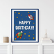 Постер на день народження у стилі Космос "Ракети" 2 розміри (02928) 02928 (А4) фото 3