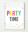 Постер для вечеринки "Party Time" 2 размера без рамки (02319)