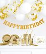 Гірлянда-літери на день народження "Happy Birthday" золота з глітером 2 м (40-150)