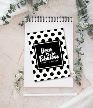 Листівка на день народження для дівчини "Born to be Fabulous. Happy birthday!" (0222) 0222 фото