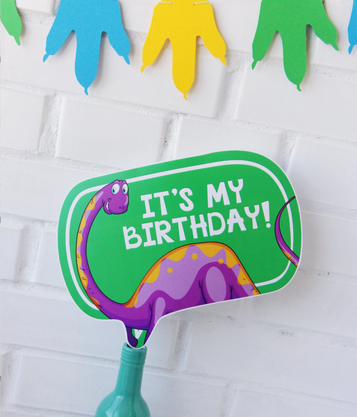 Табличка для фотосесії з динозавром "IT'S MY BIRTHDAY!" (В-80) В-80 фото