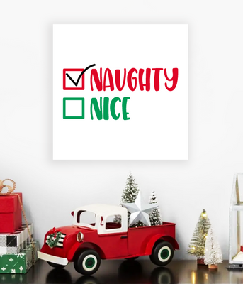 Новорічний декор - табличка для прикраси інтер'єру будинку Naughty Nice (04194) 04194 фото
