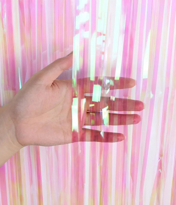 Фото-фон - шторка з фольги голографічна рожева 1х2 метра (FON-011) FON-011 (2) фото
