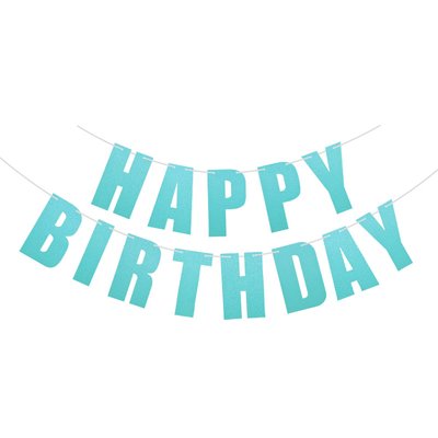 Паперова гірлянда "Happy Birthday" блакитна (40-152) 40-152 фото