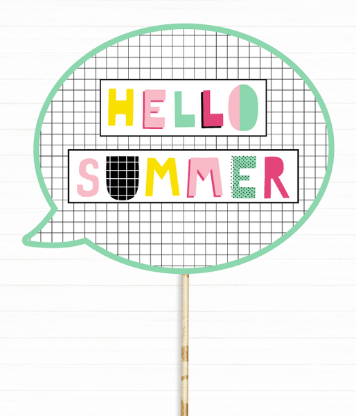 Табличка для фотосессии на летней вечеринке "Hello Summer" (08851) 0885 фото