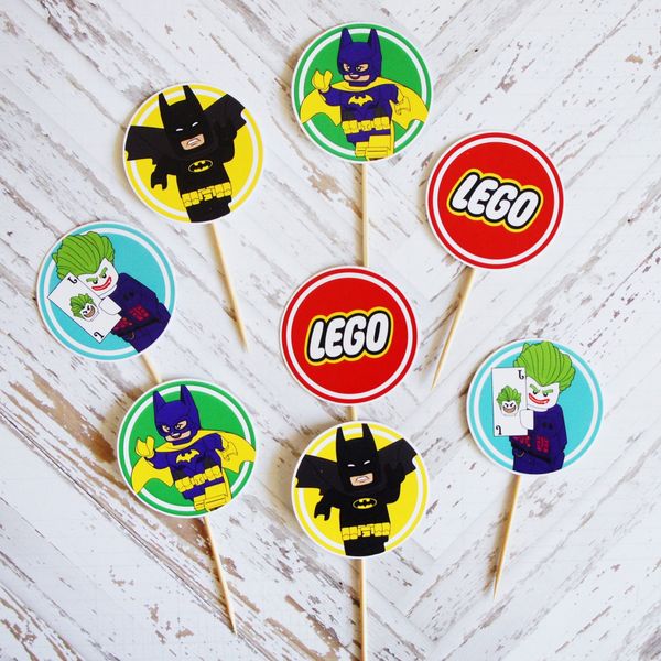 Топперы для капкейков "Лего Бэтмен" 10 шт (L908) L908 фото